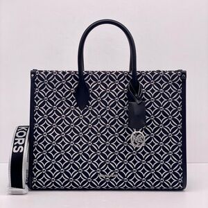 Michael Kors Mirella Medium Metallic Logo Jacquard Tote Bag